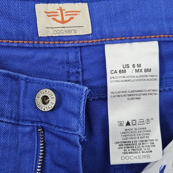 Dockers Women's Indigo Blue 6 Denim Jeans 31x31 Straight Leg Skinny Low Mid-Rise - Picture 3 of 9